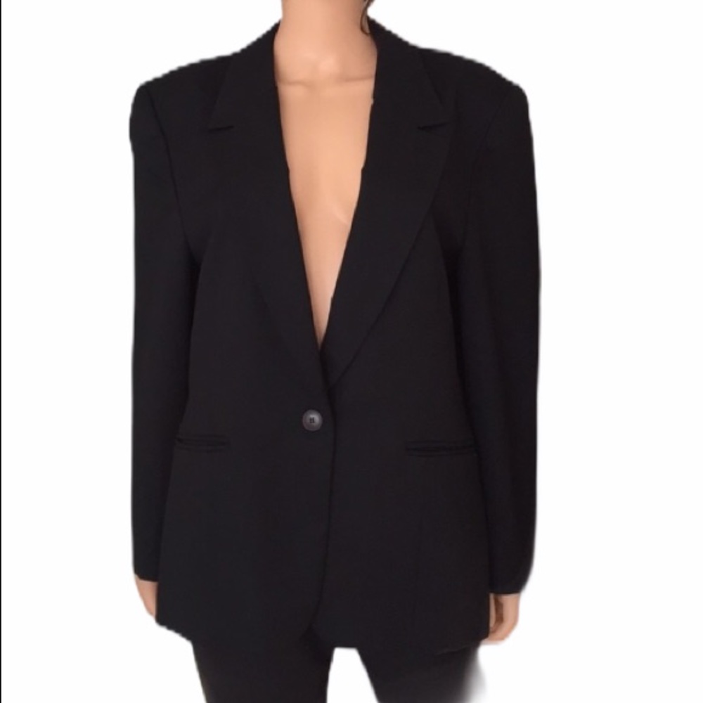 Vintage Pendleton Black Blazer, 100% Virgin Wool, Tailored Fit